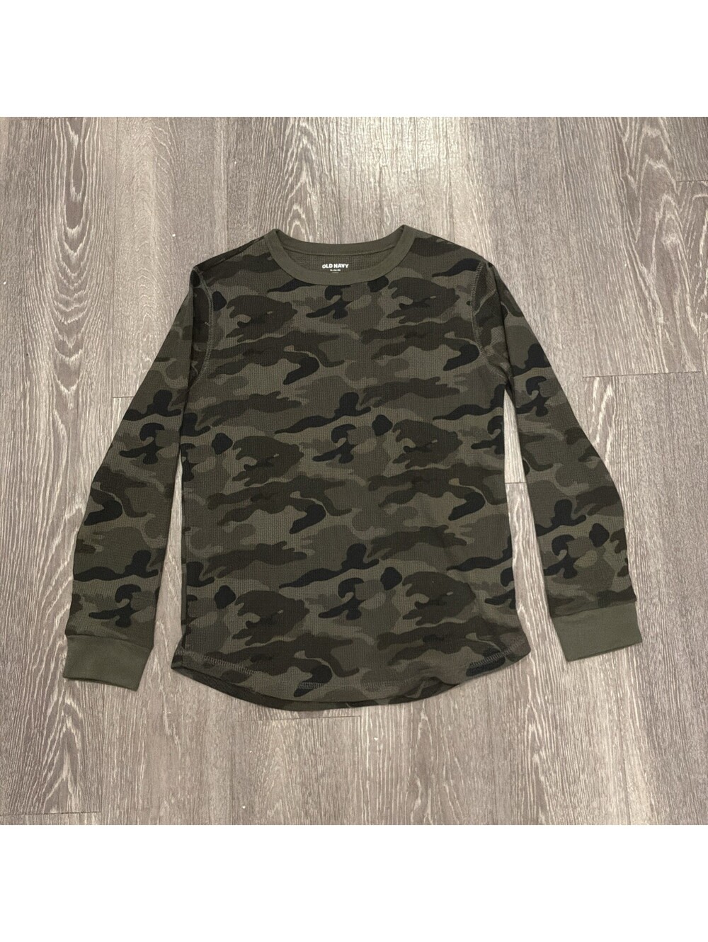 Vintage Y2k Old Navy boy’s camo waffle knit shirt Thermal Size Men’s XL